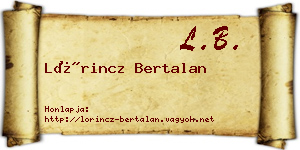 Lőrincz Bertalan névjegykártya
