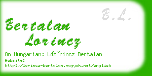 bertalan lorincz business card